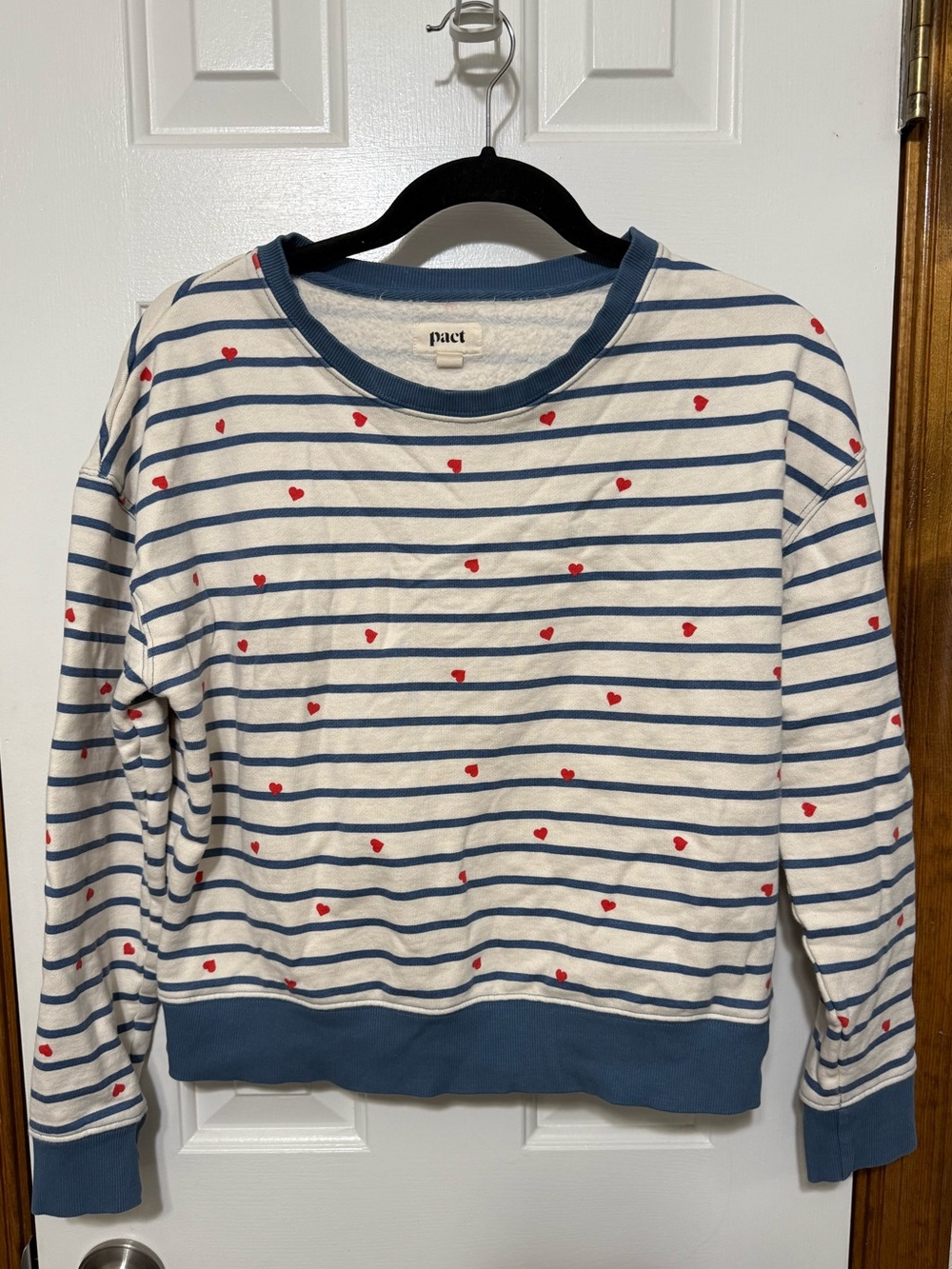 PACT Organic Cotton Scattered Hearts Slouchy Sweatshirt|Size S